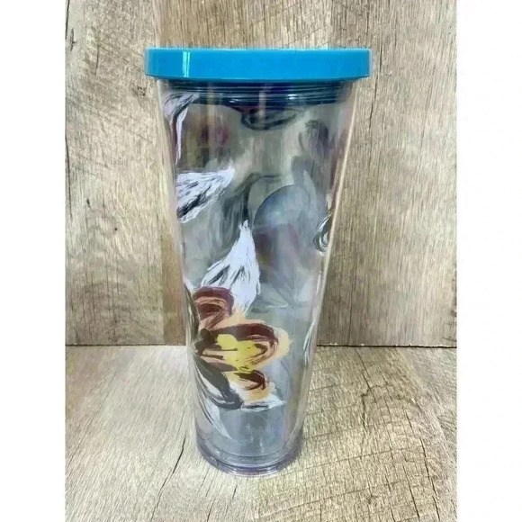 2019 Starbucks Peony Flower Floral Tumbler Venti Cold Cup 24 oz No Straw - Picture 3 of 11